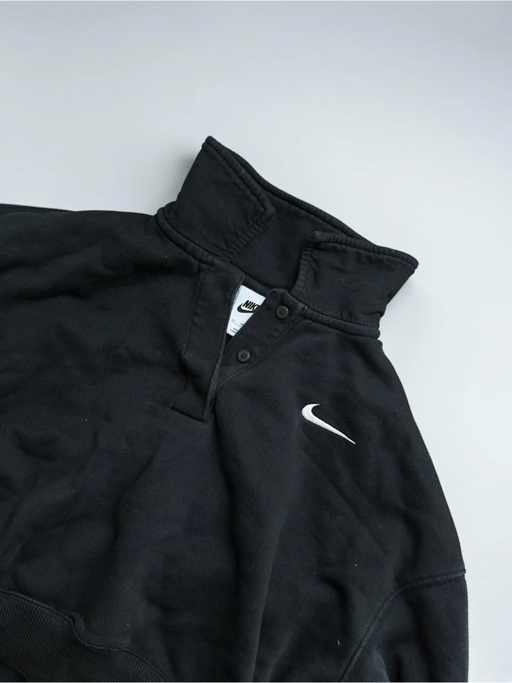 Nike Black Cropped Quarter-Snap Turtleneck Sweatshirt